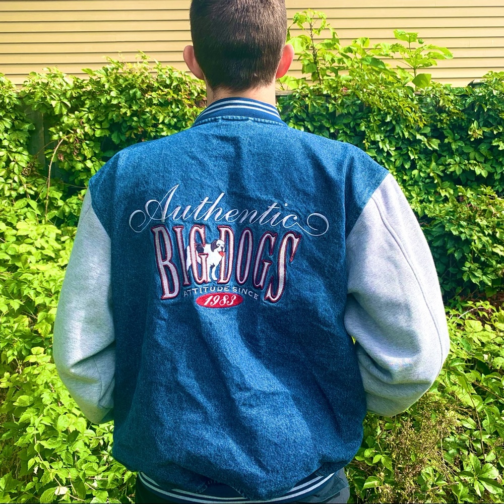 Vintage Big Dogs Varsity Denim Jacket